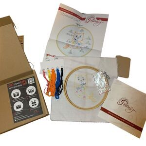 Povitrulya Embroidery Stitch Mermaid Cat Kit Cat Lover Gift